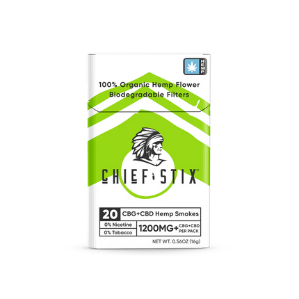 CHIEF STIX CBG + CBD HEMP SMOKES (20CT PACK)