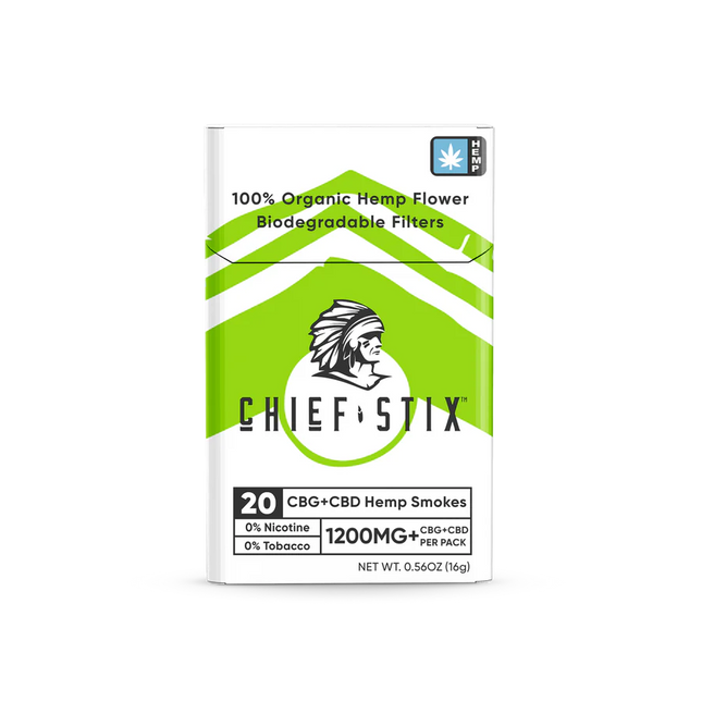 CHIEF STIX CBG + CBD HEMP SMOKES (20CT PACK)
