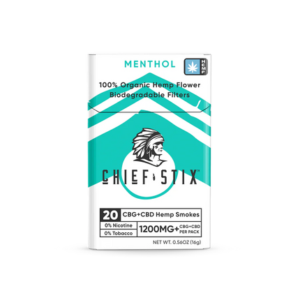 CHIEF STIX CBG + CBD HEMP SMOKES (20CT PACK)