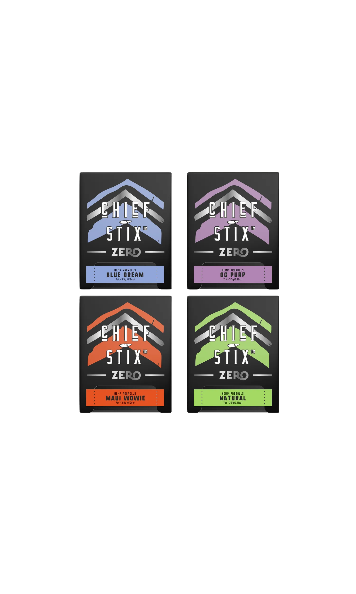 CHIEF STIX ZERO HEMP PREROLLS (7CT X 0.5G EACH)
