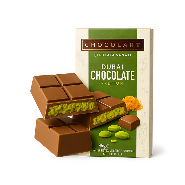 CHOCOLART PREMIUM DUBAI CHIOCOLATE 95G PER BAR (6CT BOX)