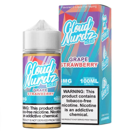 Cloud Nurdz TFN E-Juice 100ML - Grape Strawberry Iced 3MG