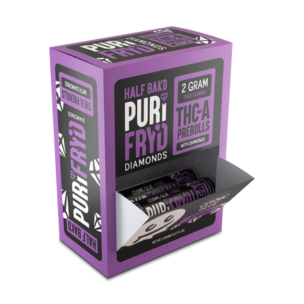 HALF BAK'D PURIFRY'D DIAMONDS THCA 2G PRE ROLLS (2OCT BOX)