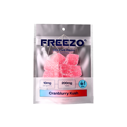 FREEZO 10MG LIVE ROSIN GUMMIES (20CT/BAG, 200MG/BAG) | CRANBLURRY KUSH
