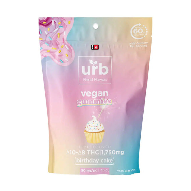 URB D10/D8 THC VEGAN GUMMIES 1750MG/PACK 50MG/GUMMY