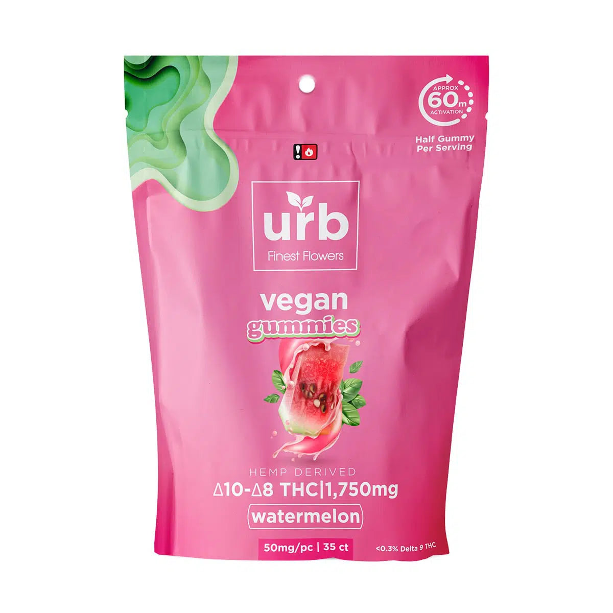 URB D10/D8 THC VEGAN GUMMIES 1750MG/PACK 50MG/GUMMY