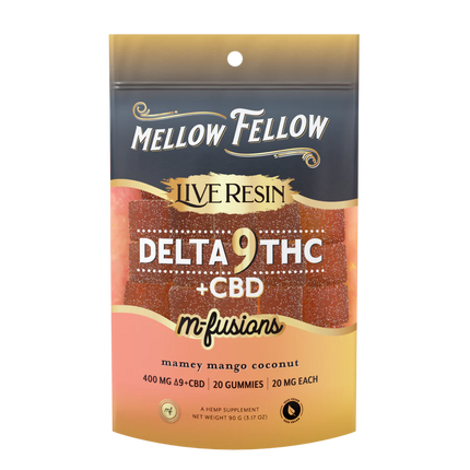 MELLOW FELLOW M-FUSION 20MG D9 LIVE RESIN GUMMIES (20CT BAG)