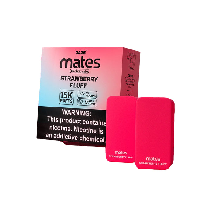 DAZE CLICKMATES 15K PUFFS DISPOSABLE POD KIT 2% NICOTINE (5CT DISPLAY) STRAWBERRY FLUFF 753275935439