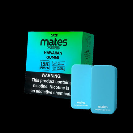 DAZE MATES BY CLICKMATE 15K PUFFS 2% NICOTINE (5CT DISPLAY) HAWAIIAN GUMMI 753275935576