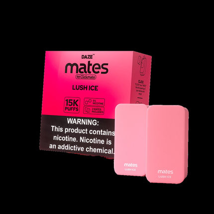 DAZE MATES BY CLICKMATE 15K PUFFS 2% NICOTINE (5CT DISPLAY) LUSH ICE 753275935491