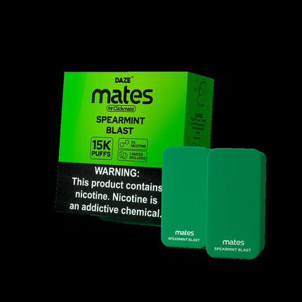 DAZE MATES BY CLICKMATE 15K PUFFS 2% NICOTINE (5CT DISPLAY) SPEARMINT BLAST 753275935378