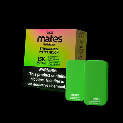 DAZE MATES BY CLICKMATE 15K PUFFS 2% NICOTINE (5CT DISPLAY) STRAWBERRY WATERMELON 753275935453