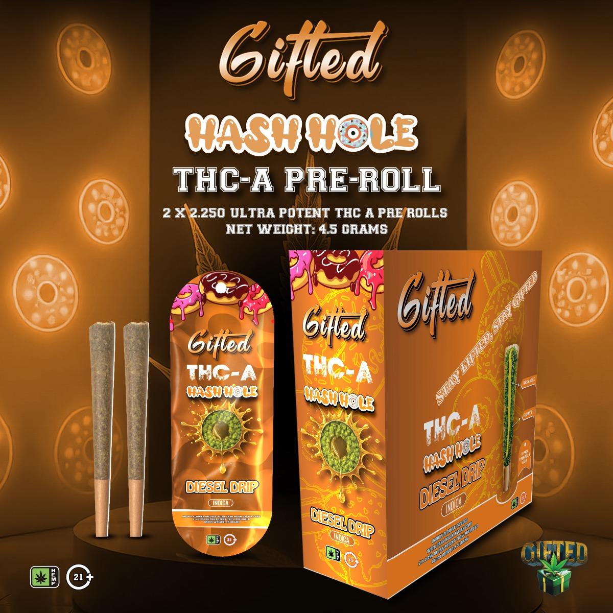 GIFTED 2.25 GRAM THC-A HASH HOLES (2CT PACK)