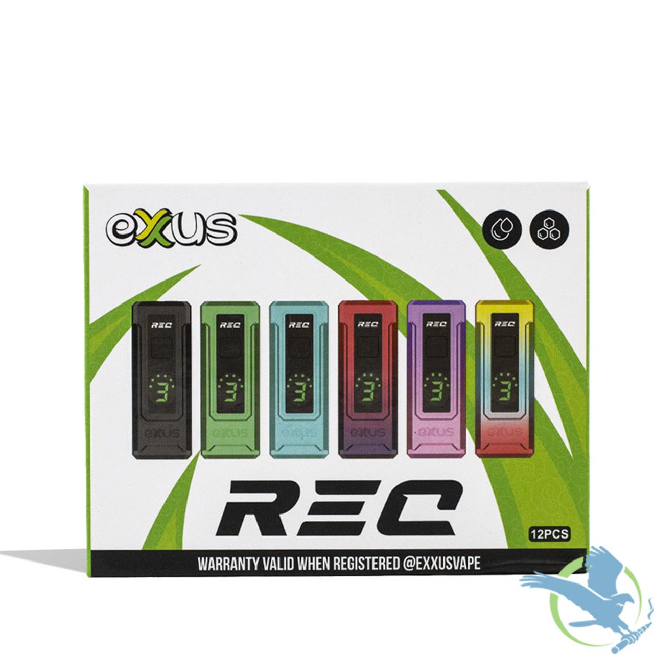 EXXUS REC CARTRIDGE BATTERY 12CT/DISPLAY ASSORTED COLORS
