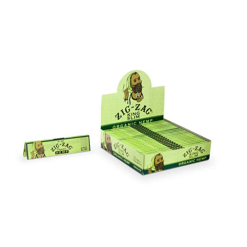 ZIG-ZAG ORGANIC HEMP ROLLING PAPERS KING SLIM (24CT/DISPLAY)
