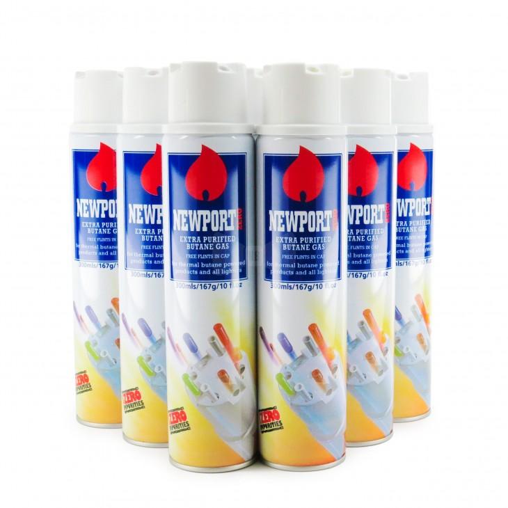 NEWPORT BUTANE 300ML BOTTLES 12CT/DISPLAY