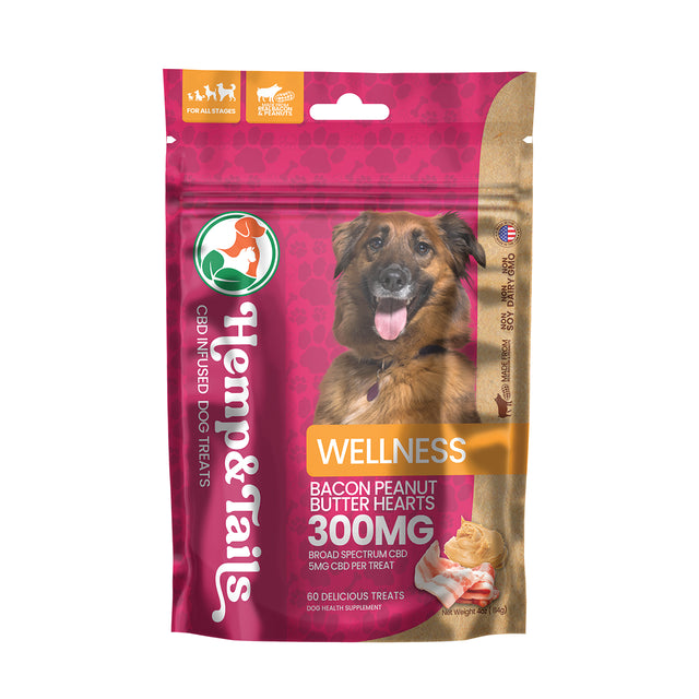 HEMP & TAILS CBD INFUSED PET TREATS BY AGFN 300MG BAG (60 DELICIOUS TREATS)