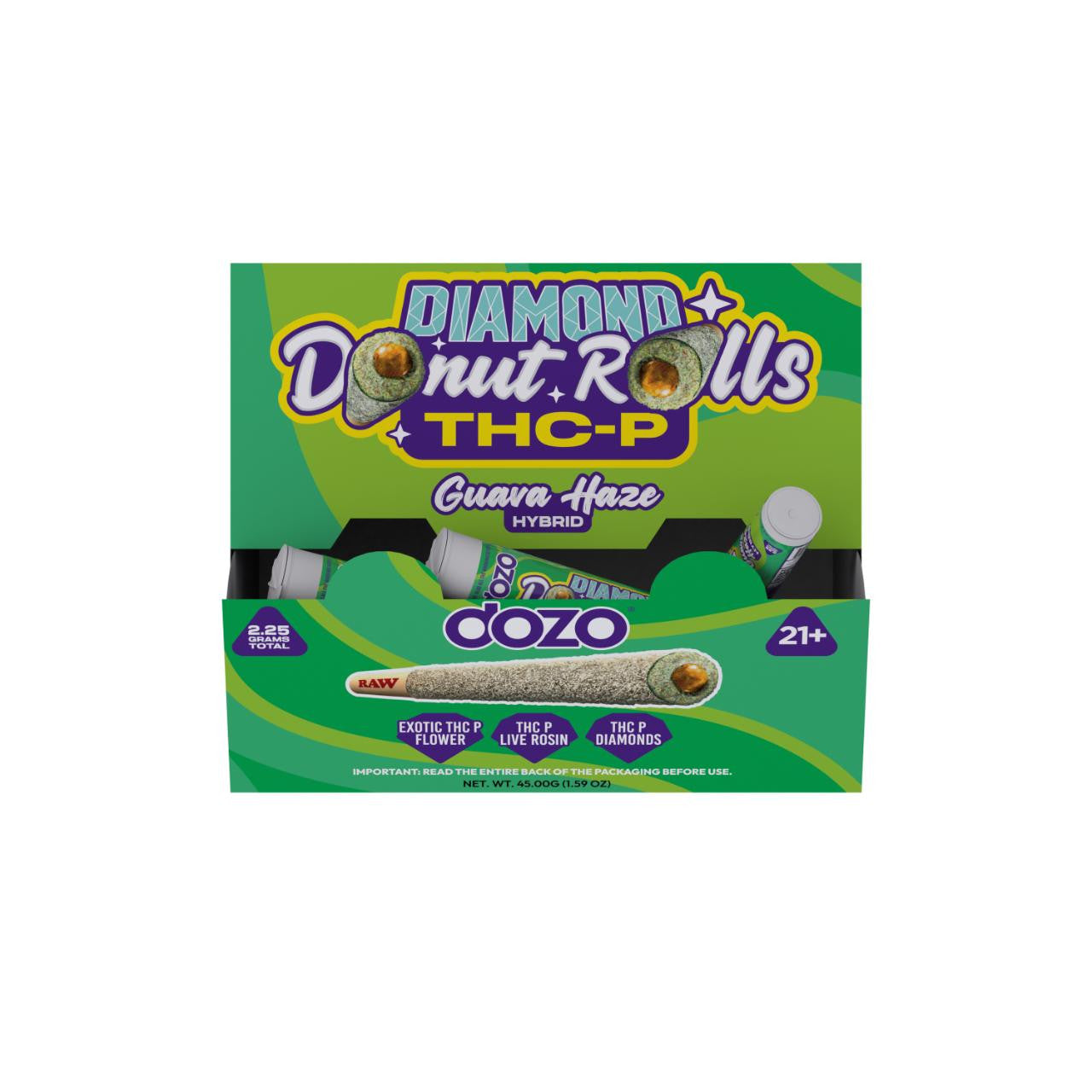 DOZO DIAMOND DONUT ROLLS 2.25 GRAM THC-P PACK (20PK BOX)