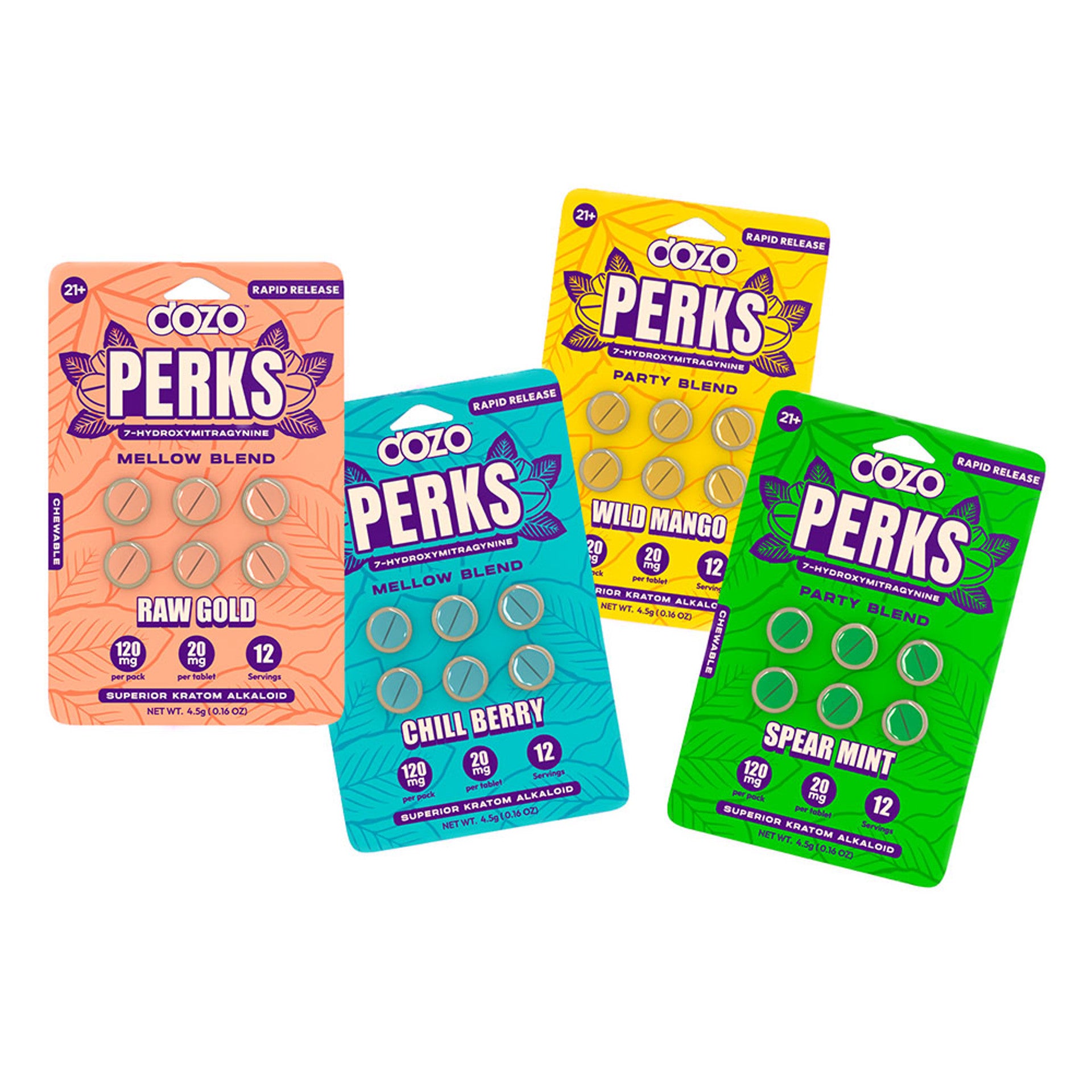 DOZO PERKS 7-HYDROXYMITRAGYNINE 20MG/TABLET (6CT/PACK)