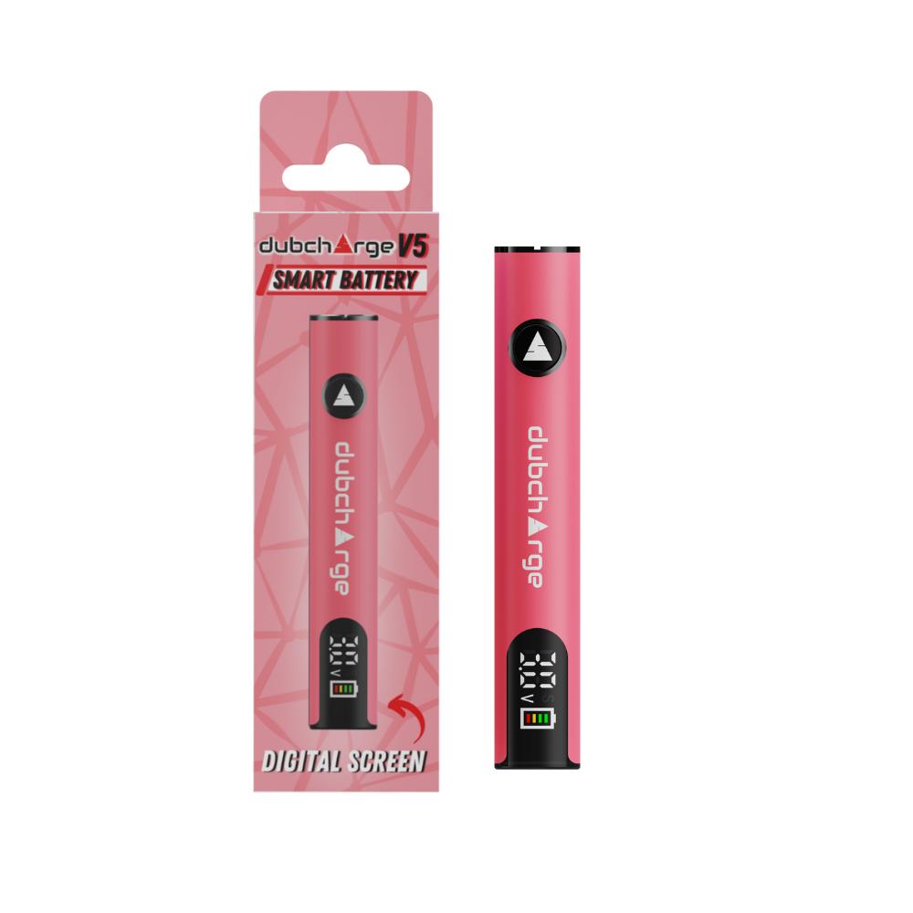 DUBCHARGE V5 SMART BATTERY DIGITAL SCREEN 510 THREAD PINK 728633778195