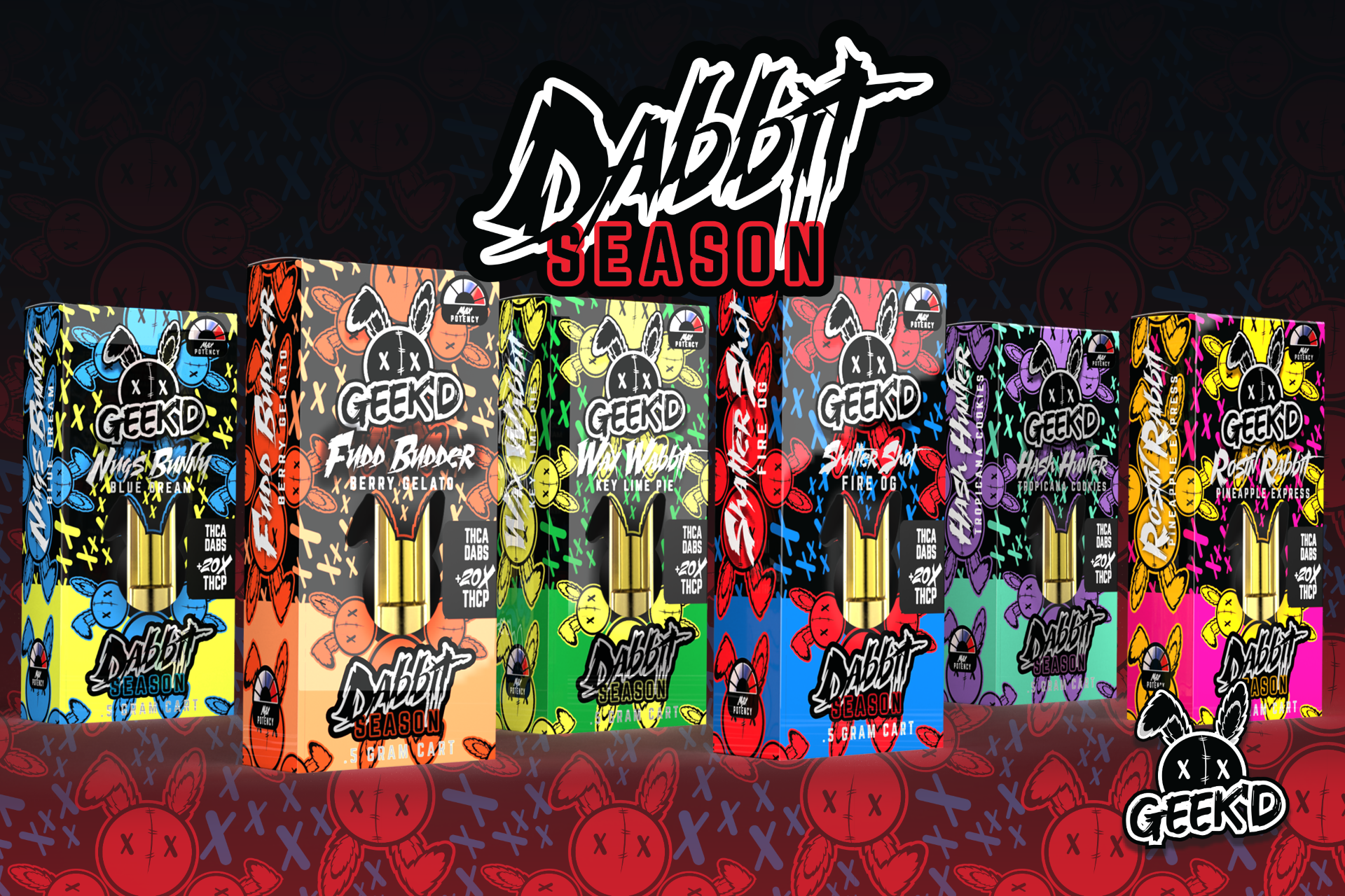 GEEK'D EXTRACTS DABBIT SEASON THC-A  20X THC-P 0.5G CARTRIDGE