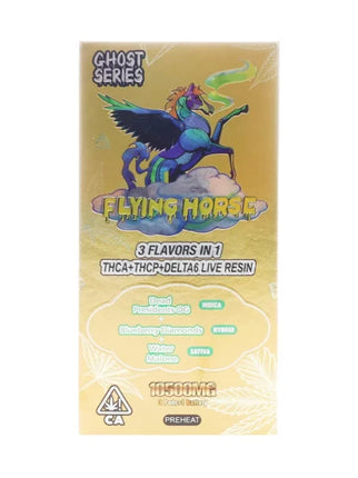 FLYING HORSE GHOST SERIES 10.G 3 IN 1 (3 POD & BATTERY SYSTEM) THCA + THCP + D6 LIVE RESIN