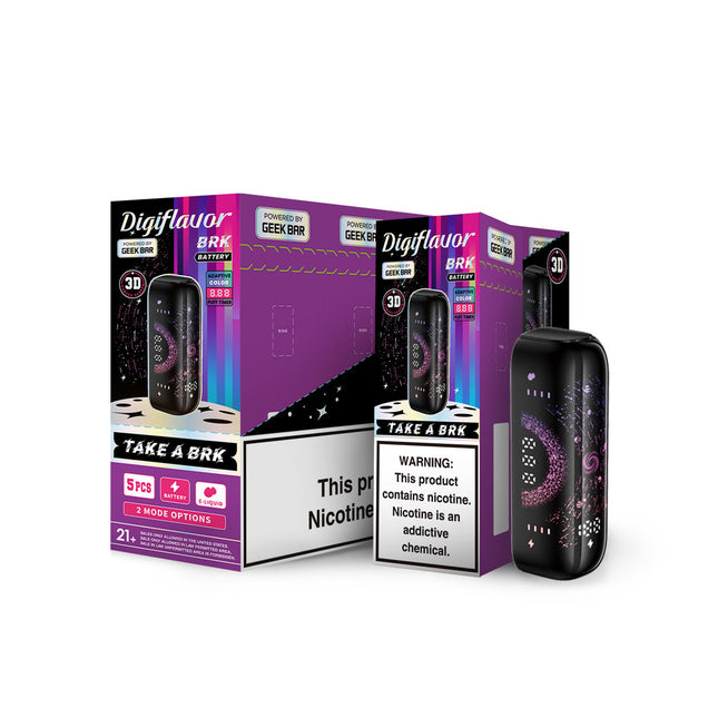 DIGIFLAVOR BRK 3D CURVED SCREEN BATTERY POWERED BY GEEK BAR (5CT DISPLAY) | TAKE A BRK