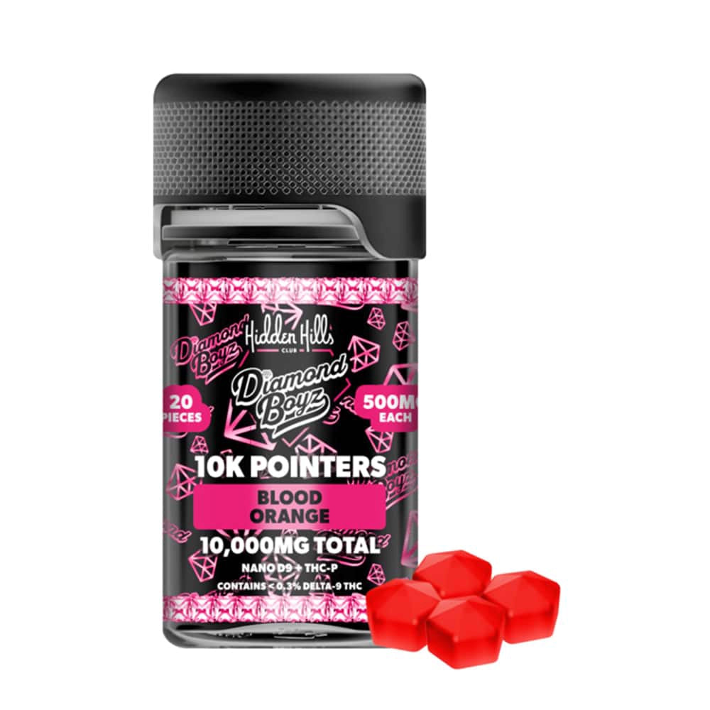 HIDDEN HILLS X DIAMOND BOYZ 10,000MG D9 + THC-P POINTERS JAR (20CT/JAR)