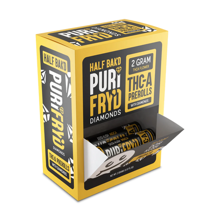 HALF BAK'D PURIFRY'D DIAMONDS THCA 2G PRE ROLLS (2OCT BOX)