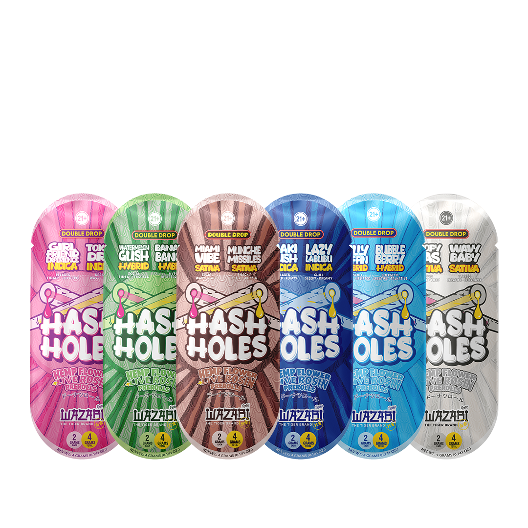 WAZABI 2 GRAM THC-P DOUBLE DROP HASH HOLES (10PK BOX)