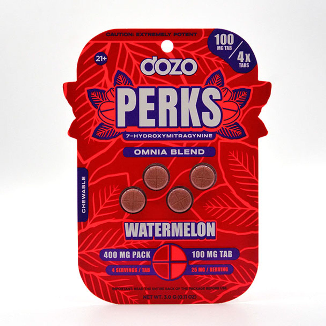 DOZO PERKS 7-HYDROXY 100MG TABLET (4CT PACK)