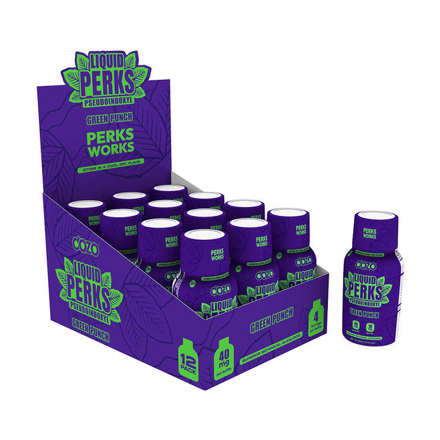 DOZO LIQUID PERKS PSEUDOINDOXYL 30MG SHOTS (12CT BOX) | GREEN PUNCH
