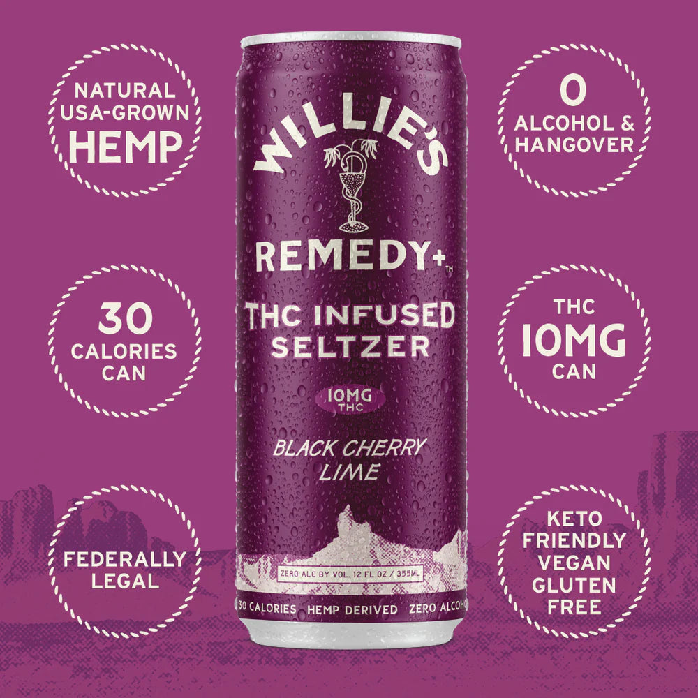 WILLIE'S REMEDY THC INFUSED SELTZER 10MG (4CT PACK)