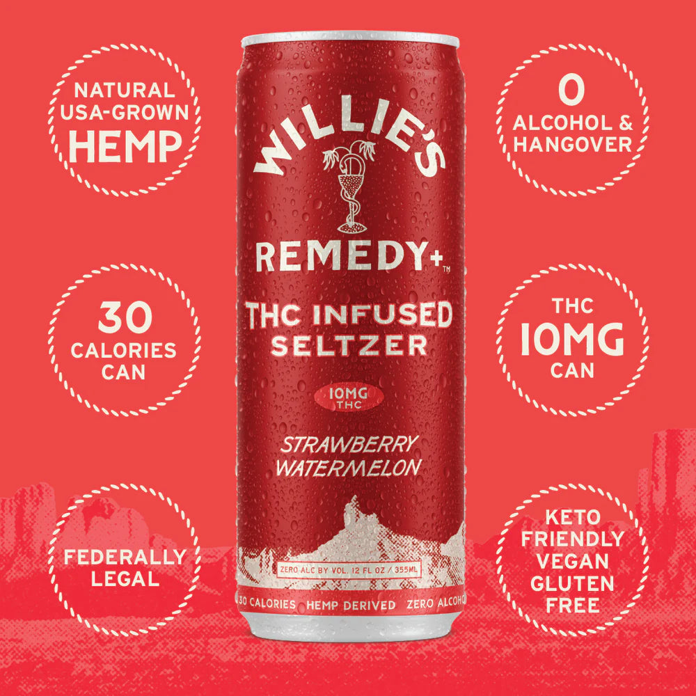 WILLIE'S REMEDY THC INFUSED SELTZER 10MG (4CT PACK)