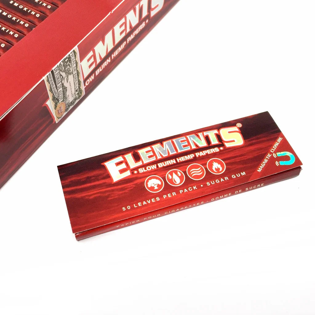 ELEMENTS RED SLOW BURNING HEMP PAPER 1 1/4