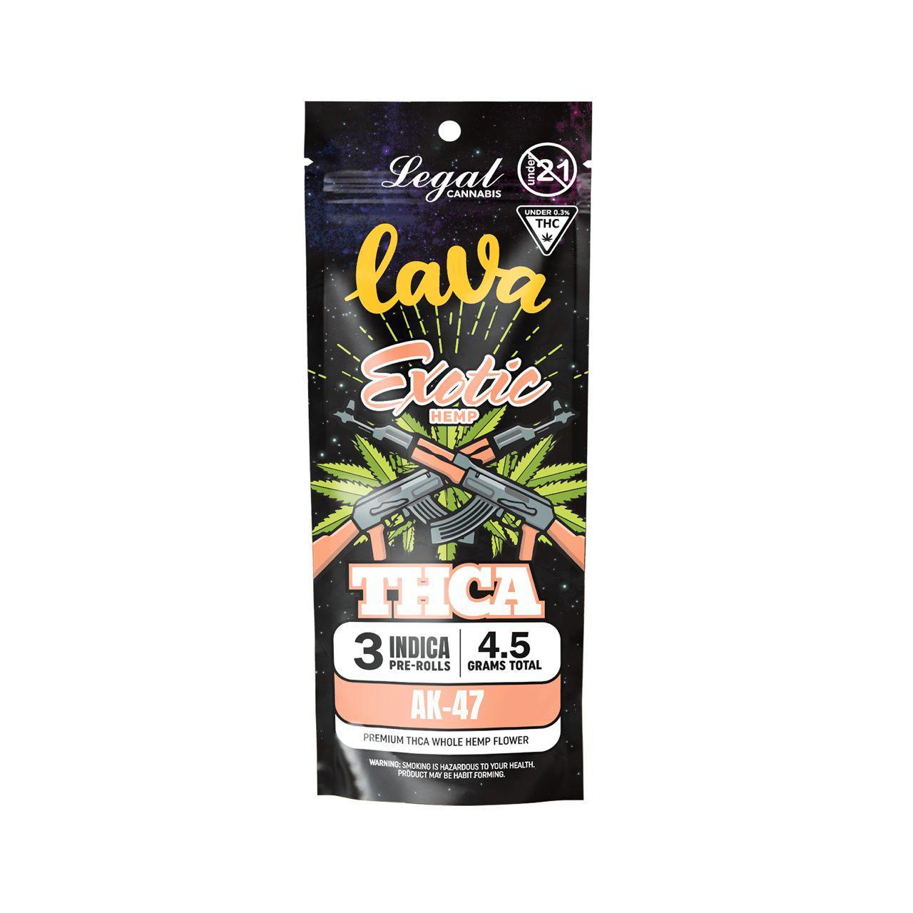 LAVA EXOTIC HEMP THCA PRE-ROLLS (3 X 1.5G EACH)