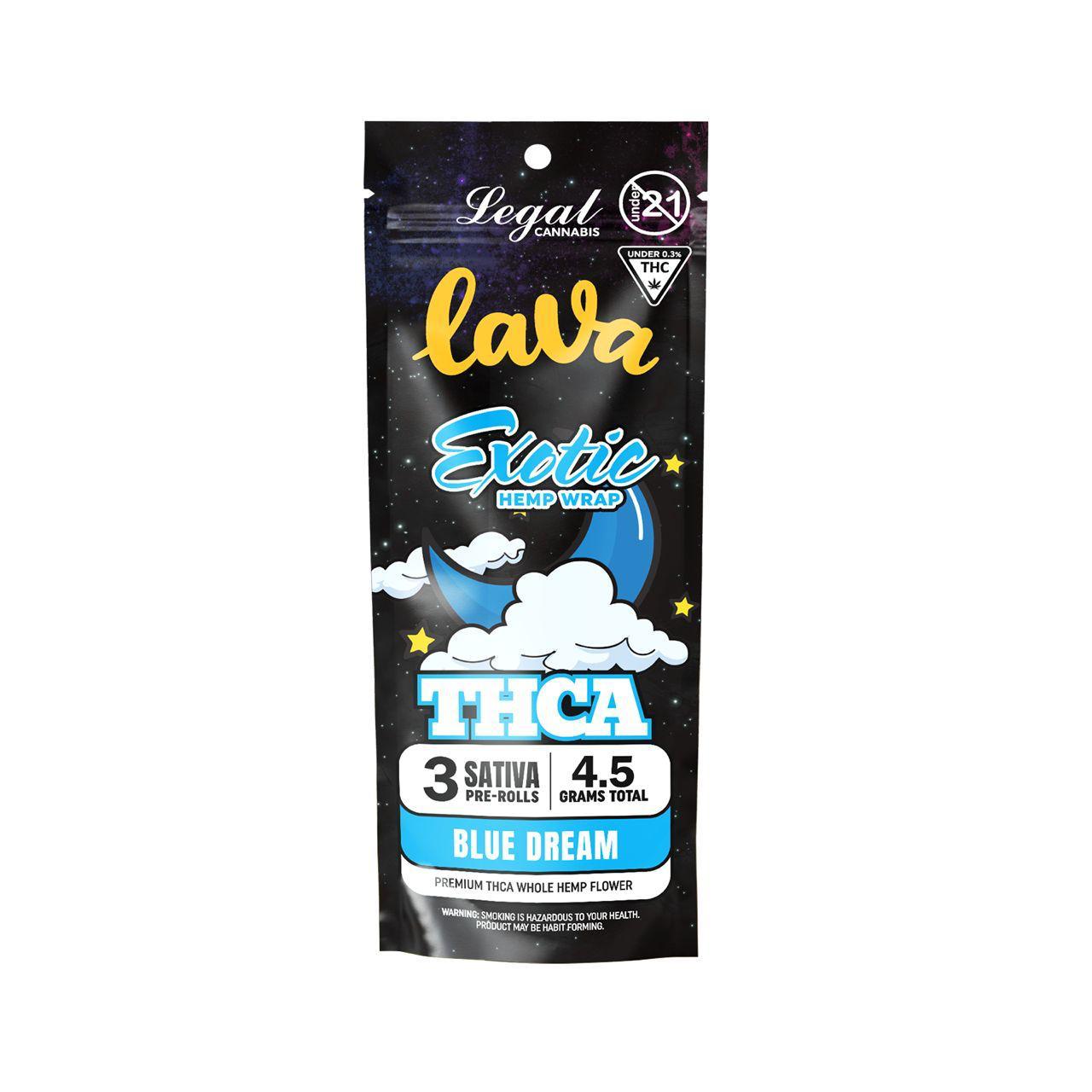 LAVA EXOTIC HEMP THCA PRE-ROLLS (3 X 1.5G EACH)