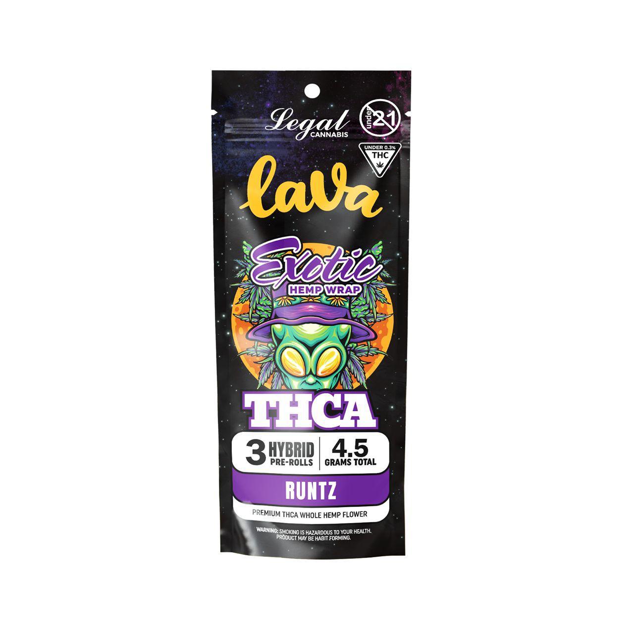 LAVA EXOTIC HEMP THCA PRE-ROLLS (3 X 1.5G EACH)