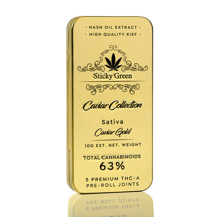 STICKY GREEN CAVIAR COLLECTION PREMIUM THC-A PRE-ROLL JOINT 2G EACH (5CT / PACK)