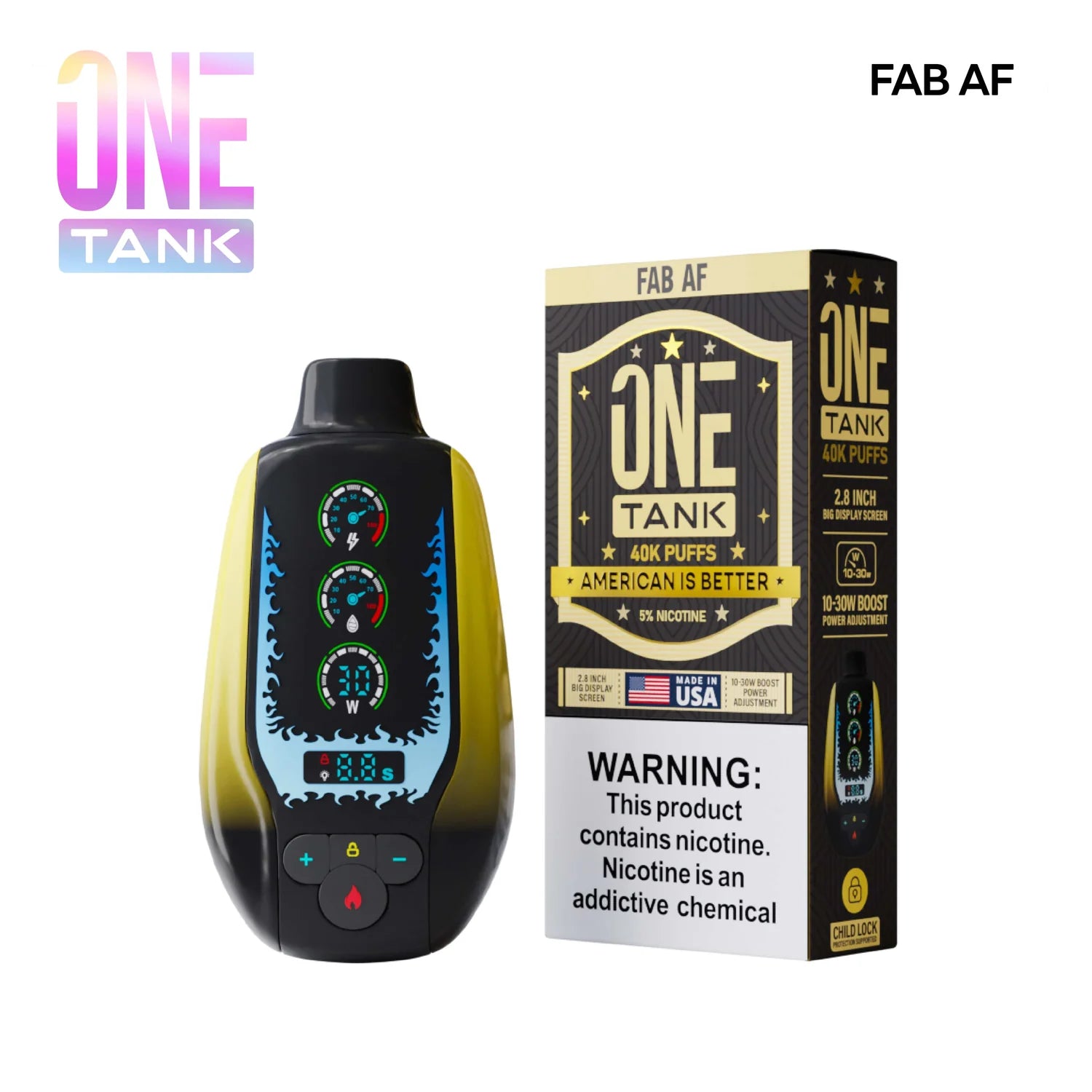 ONE TANK 40K DISPOSABLE USA BUILT (5CT DISPLAY)