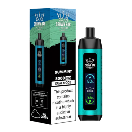 AL FAKHER CROWN BAR 8000 PRO DUAL MODE DISPOSABLE (10CT DISPLAY)