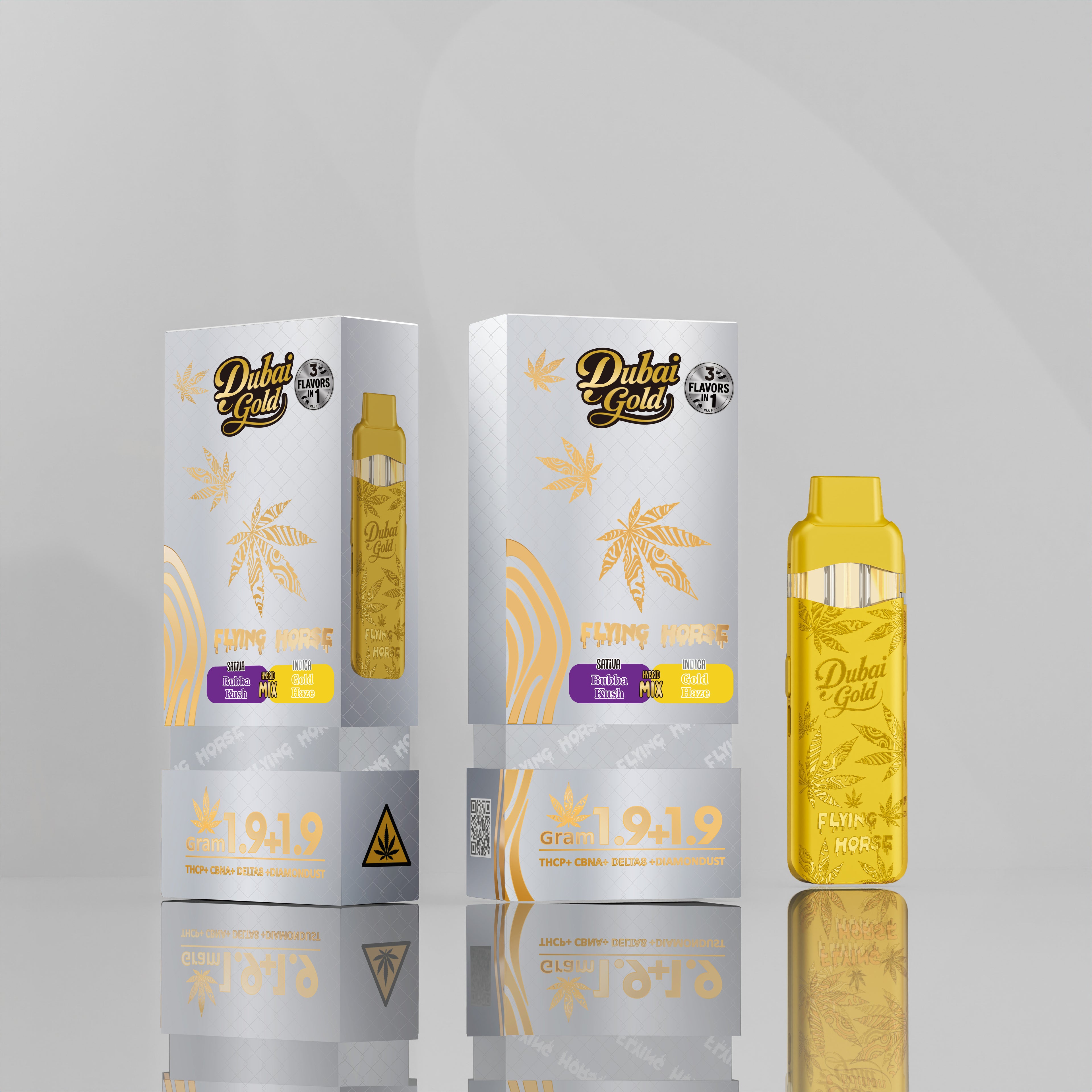 FLYING HORSE (THC IX + THC-P + THC VIII) 9 GRAM DUBAI GOLD DISPOSABLE (5CT BOX)