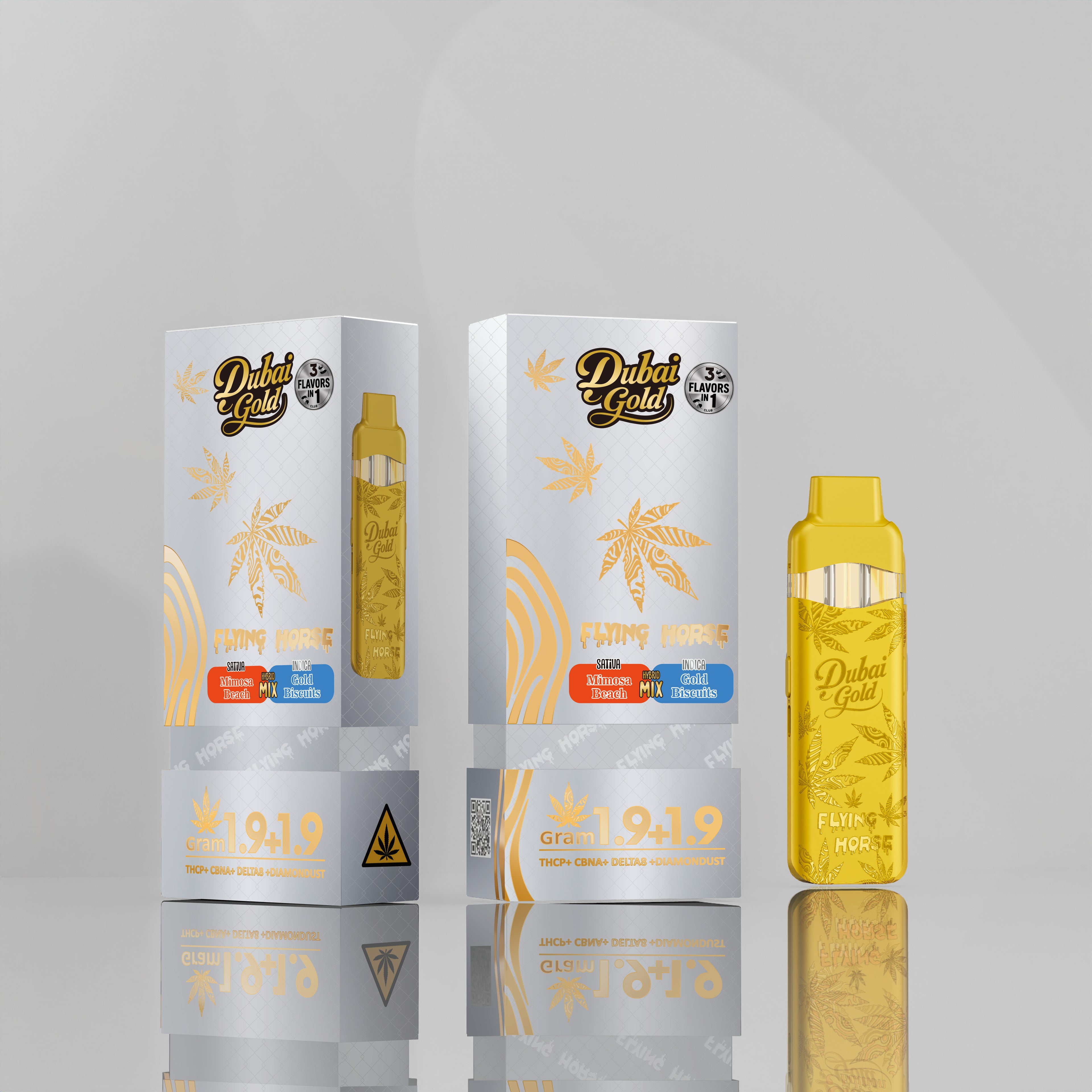 FLYING HORSE (THC IX + THC-P + THC VIII) 9 GRAM DUBAI GOLD DISPOSABLE (5CT BOX)