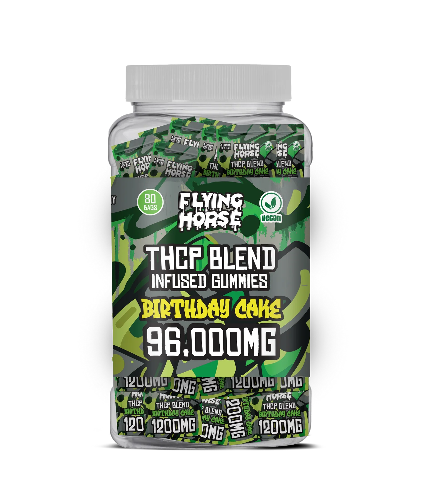 FLYING HORSE THCP BLEND INFUSED GUMMIES 1200MG/GUMMY (80CT JAR)