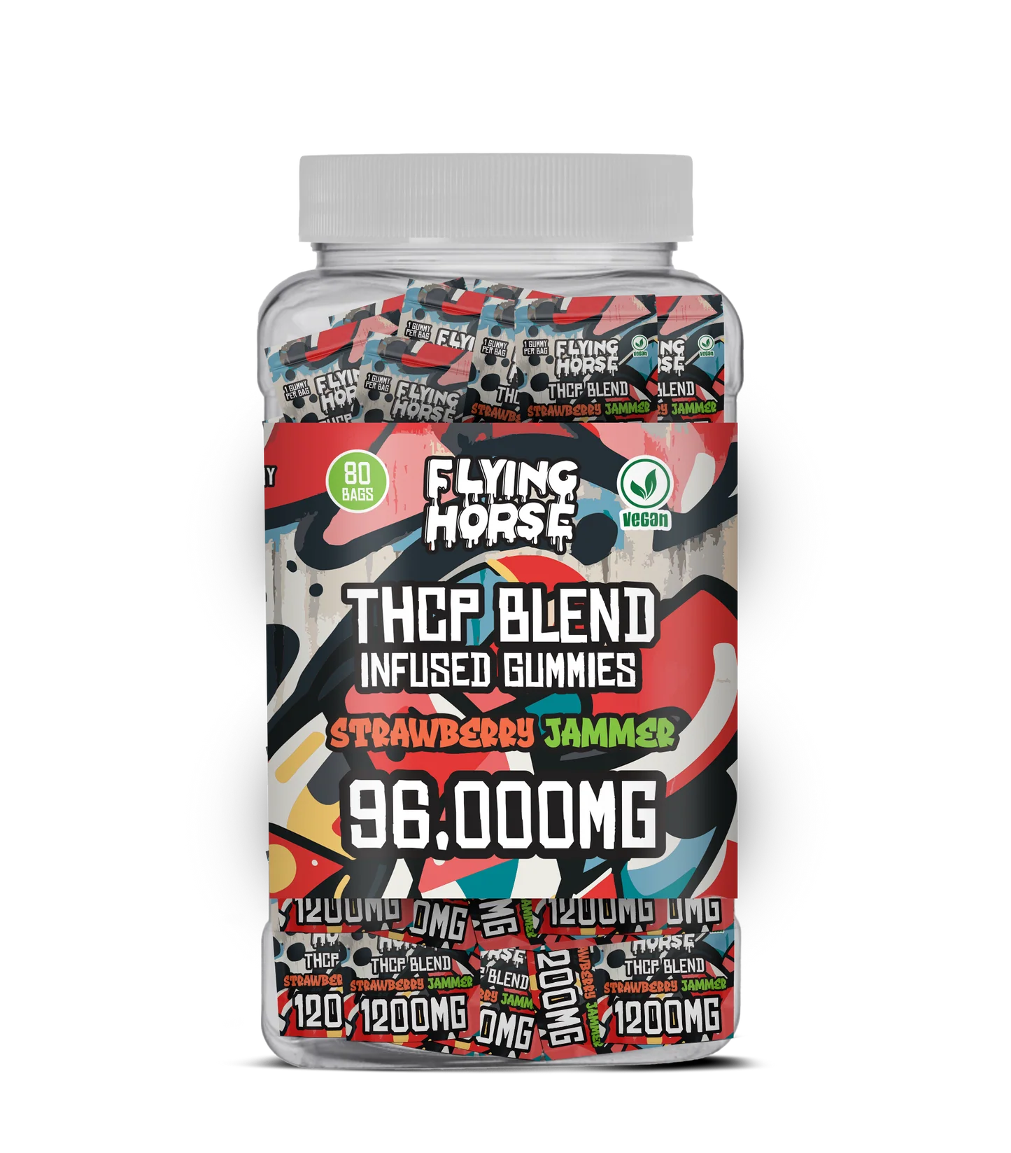 FLYING HORSE THCP BLEND INFUSED GUMMIES 1200MG/GUMMY (80CT JAR)