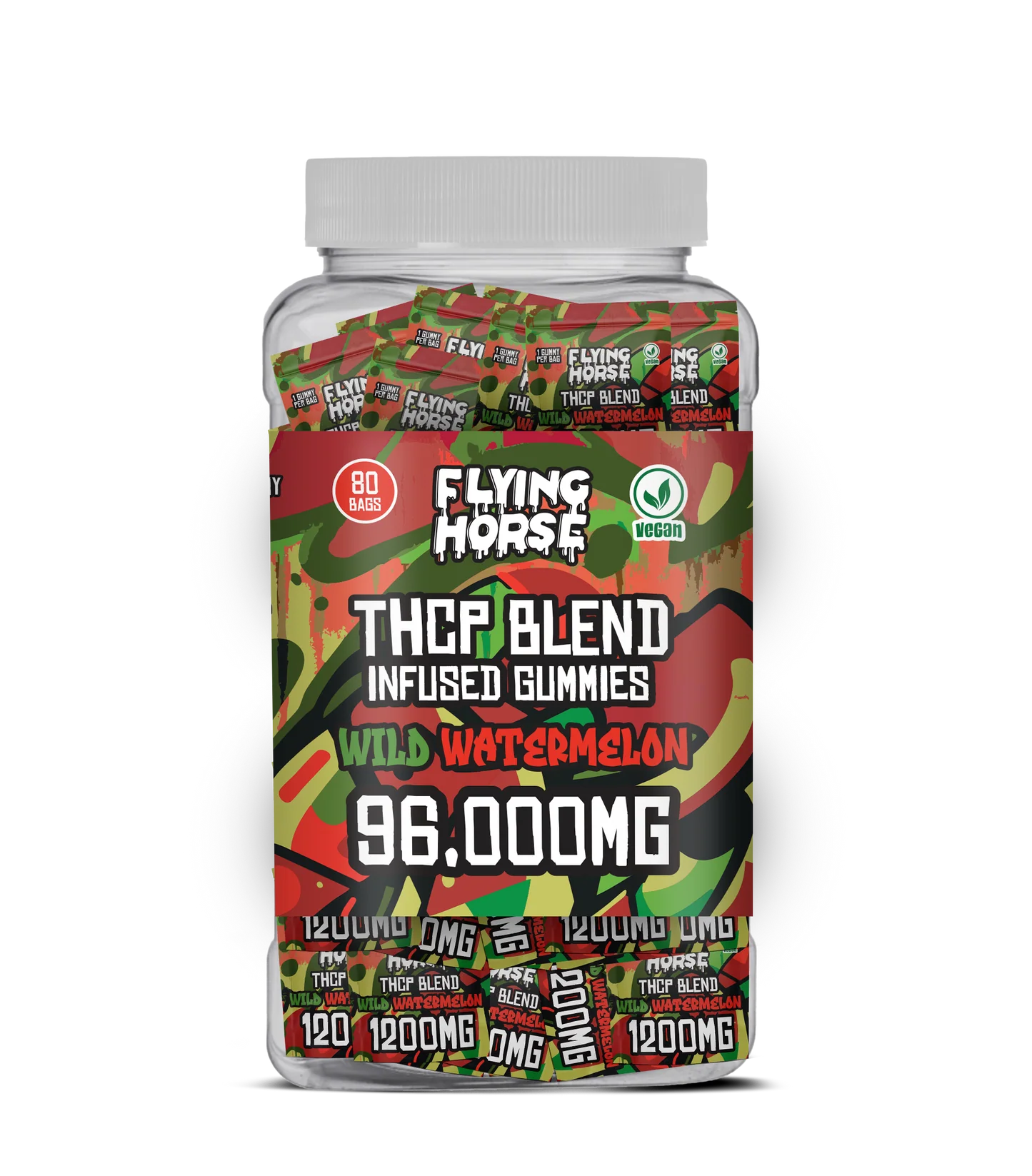 FLYING HORSE THCP BLEND INFUSED GUMMIES 1200MG/GUMMY (80CT JAR)