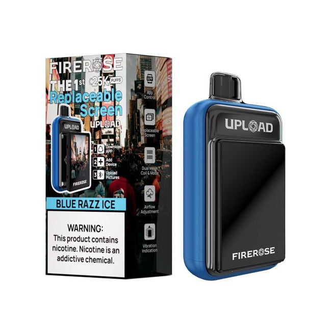 FIREROSE UPLOAD 25K DISPOSABLE KIT (WITH SCREEN) (5CT DISPLAY) BLUE RAZZ ICE 6942035620690