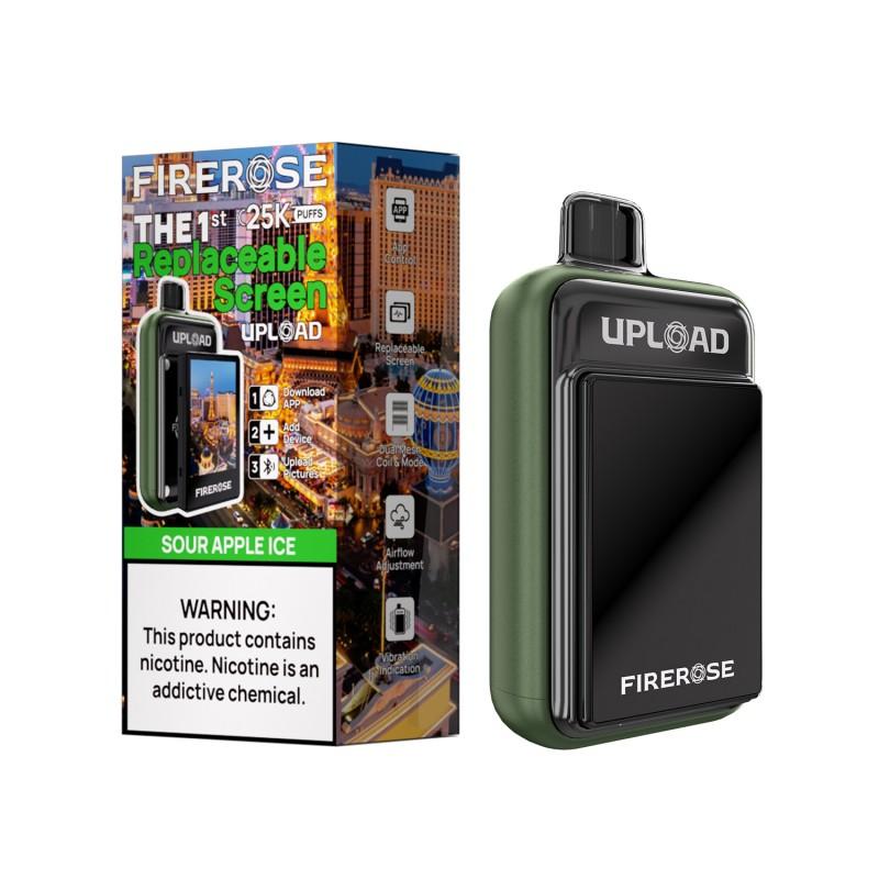 FIREROSE UPLOAD 25K DISPOSABLE KIT (WITH SCREEN) (5CT DISPLAY) SOUR APPLE ICE 6942035620805