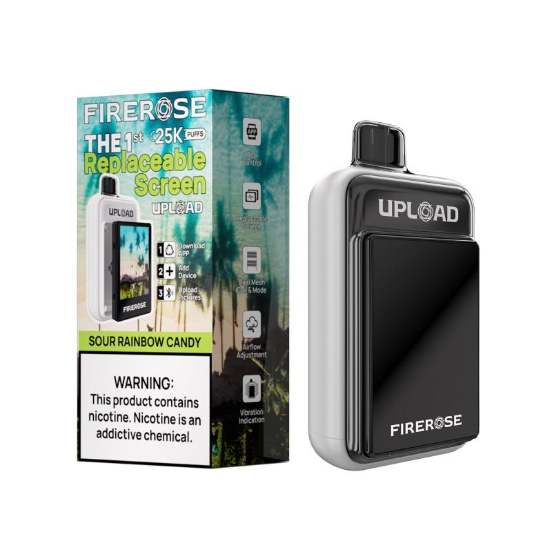 FIREROSE UPLOAD 25K DISPOSABLE KIT (WITH SCREEN) (5CT DISPLAY) SOUR RAINBOW CANDY 6942035620843