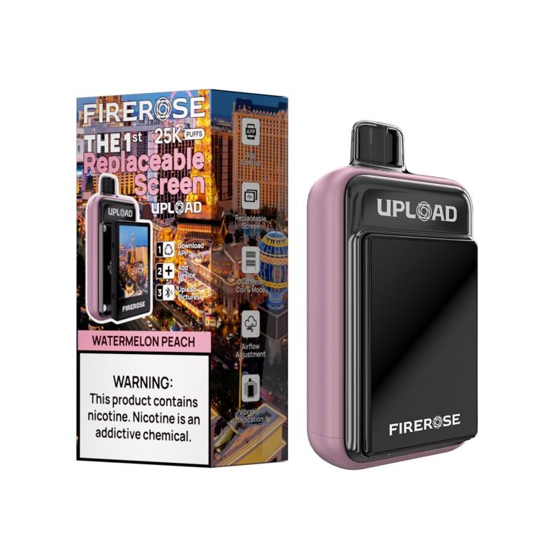 FIREROSE UPLOAD 25K DISPOSABLE KIT (WITH SCREEN) (5CT DISPLAY) WATERMELON PEACH 6942035620881